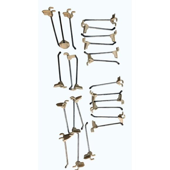 5 inch Plastic & Metal Pegboard Hooks Set of 24 for .25 inch Pegboard Shelving - Picture 11 of 13